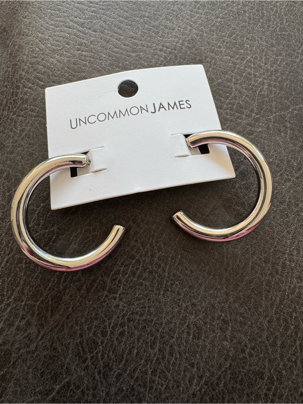 Uncommon James Polished Silver Open Hoop Earrings